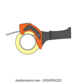 cartoon Vector illustration tape dispenser icon Isolated on White