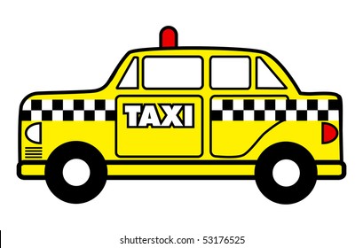 Cartoon Vector Illustration Taxi Cab