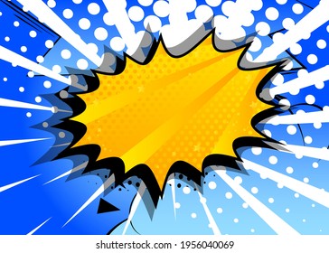 Cartoon Vector Illustration template design for poster, card, sale banner. Pop art concept comic book background blast halftone dots. Cartoon retro pattern. Abstract  90-s style magazine cover