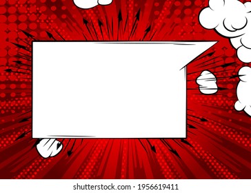 Cartoon Vector Illustration template design for poster, card, sale banner. Pop art creative concept comic book background blast halftone dots. Retro pattern. Abstract  90-s style magazine cover.