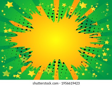 Cartoon Vector Illustration Template Design für Poster, Karte, Verkauf Banner. Pop-Art kreatives Konzept Comic-Hintergrund blast Halbton Punkte. Retro-Muster. Abstrakter Zeitschriftendeckel im Stil der 90er Jahre.