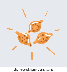 Cartoon vector illustration of three lemons
