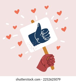 Cartoon vector illustration of thumbs up icon. Thumbs up icon graphic.