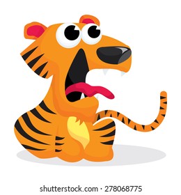 A cartoon vector illustration of a tiger.