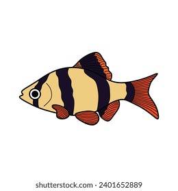 Cartoon Vector illustration tiger barb icon Isolated on White Background