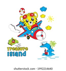 ilustración vectorial de un tigre abordando un avión