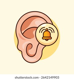 cartoon vector illustration of tinnitus