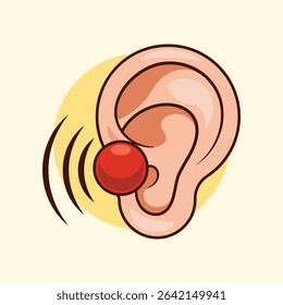 cartoon vector illustration of tinnitus