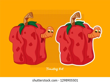 Cartoon vector illustration of a tomato
