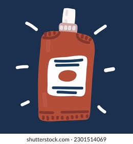 Cartoon vector illustration of tomato ketchup over dark background