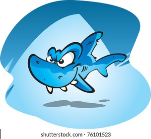 A cartoon vector illustration of a toothy reef shark.