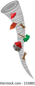 Cartoon vector illustration of tornado or hurricane