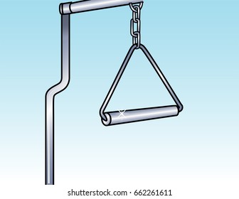 cartoon vector illustration of a trapeze bar