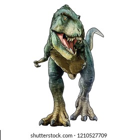 Cartoon Vector illustration of a T-Rex walking