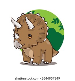 Ilustração Vetorial de Tricerátops Dinosaur