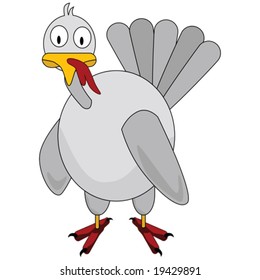 Cartoon vector illustration of a turkey looking lost
