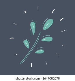 Dibujo vectorial de dibujos animados sobre fondo oscuro.
