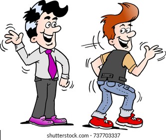 Cartoon Vector illustration of two men there has agreed a deal