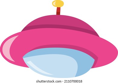 A cartoon vector illustration of UFO or flying saucer.