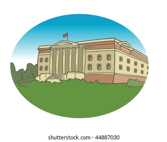 cartoon vector illustration university background