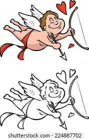 cartoon vector illustration of a Valentine Day CUPID 