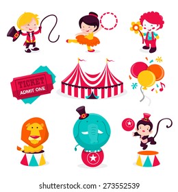 Cartoon Vector Illustration Various Cute Carnival Stock Vector (Royalty ...