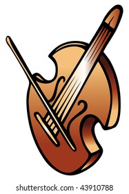 cartoon vector illustration violin