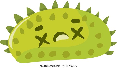Una ilustración vectorial de dibujos animados de un personaje de virus o de gérmenes.