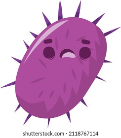 A cartoon vector illustration of virus or germ character.