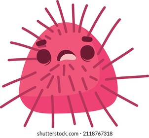 A cartoon vector illustration of virus or germ character.