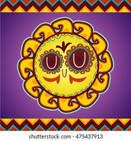 Cartoon vector illustration. Viva Mexico - mexican holiday poster and festive background - western style.