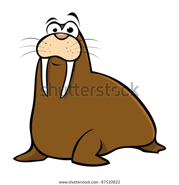 Cartoon Vector Illustration Walrus Stock Vector (Royalty Free) 87520822 ...