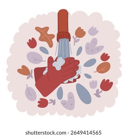 Ilustração de vetor de desenhos animados de Mãos de Lavar