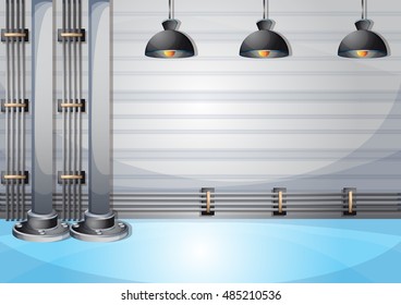 cartoon vector illustration water pipe wall with separated layers in 2d graphic