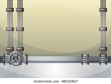 cartoon vector illustration water pipe wall with separated layers in 2d graphic