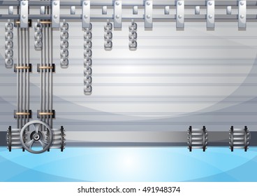 cartoon vector illustration water pipe wall with separated layers in 2d graphic