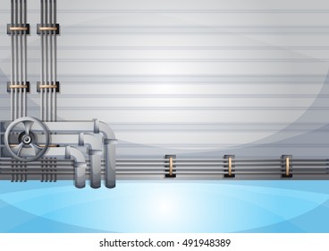 cartoon vector illustration water pipe wall with separated layers in 2d graphic