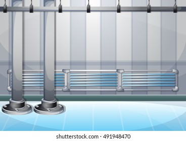 cartoon vector illustration water pipe wall with separated layers in 2d graphic