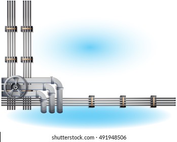 cartoon vector illustration water pipe wall with separated layers in 2d graphic