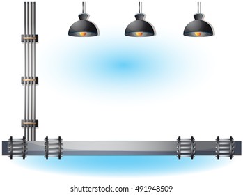 cartoon vector illustration water pipe wall with separated layers in 2d graphic