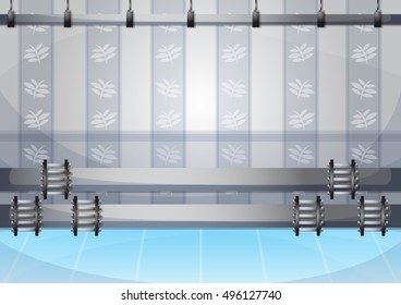 cartoon vector illustration water pipe wall with separated layers in 2d graphic