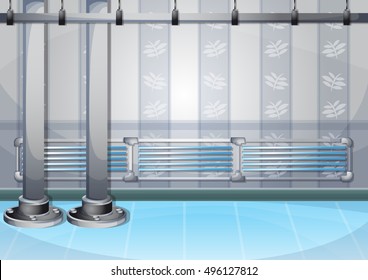 cartoon vector illustration water pipe wall with separated layers in 2d graphic