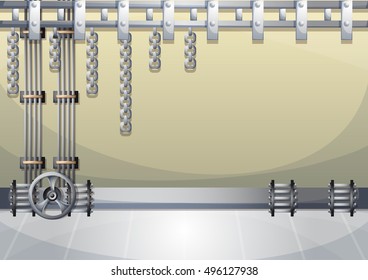 cartoon vector illustration water pipe wall with separated layers in 2d graphic