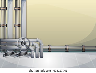 cartoon vector illustration water pipe wall with separated layers in 2d graphic