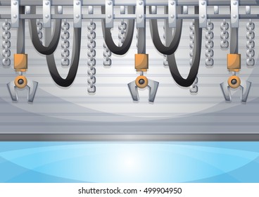 cartoon vector illustration water pipe wall with separated layers in 2d graphic