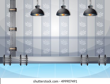 cartoon vector illustration water pipe wall with separated layers in 2d graphic