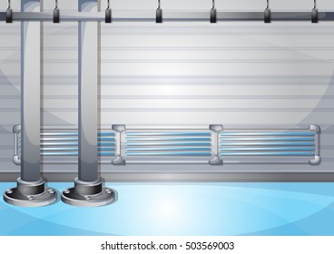 cartoon vector illustration water pipe wall with separated layers in 2d graphic