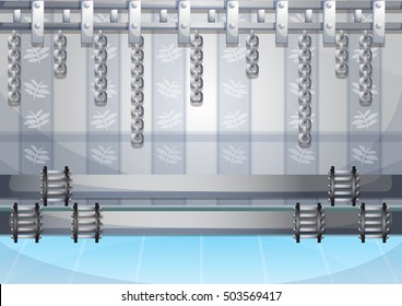 cartoon vector illustration water pipe wall with separated layers in 2d graphic