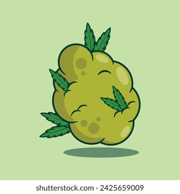 cartoon vector illustration of weed bud.
Vector cartoon Illustration suitable for poster, brochure, web, mascot, sticker, logo and icon.