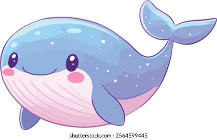 Cartoon vector illustration of whale